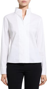 Theory Tailored Cotton Blend Button-Up Shirt
