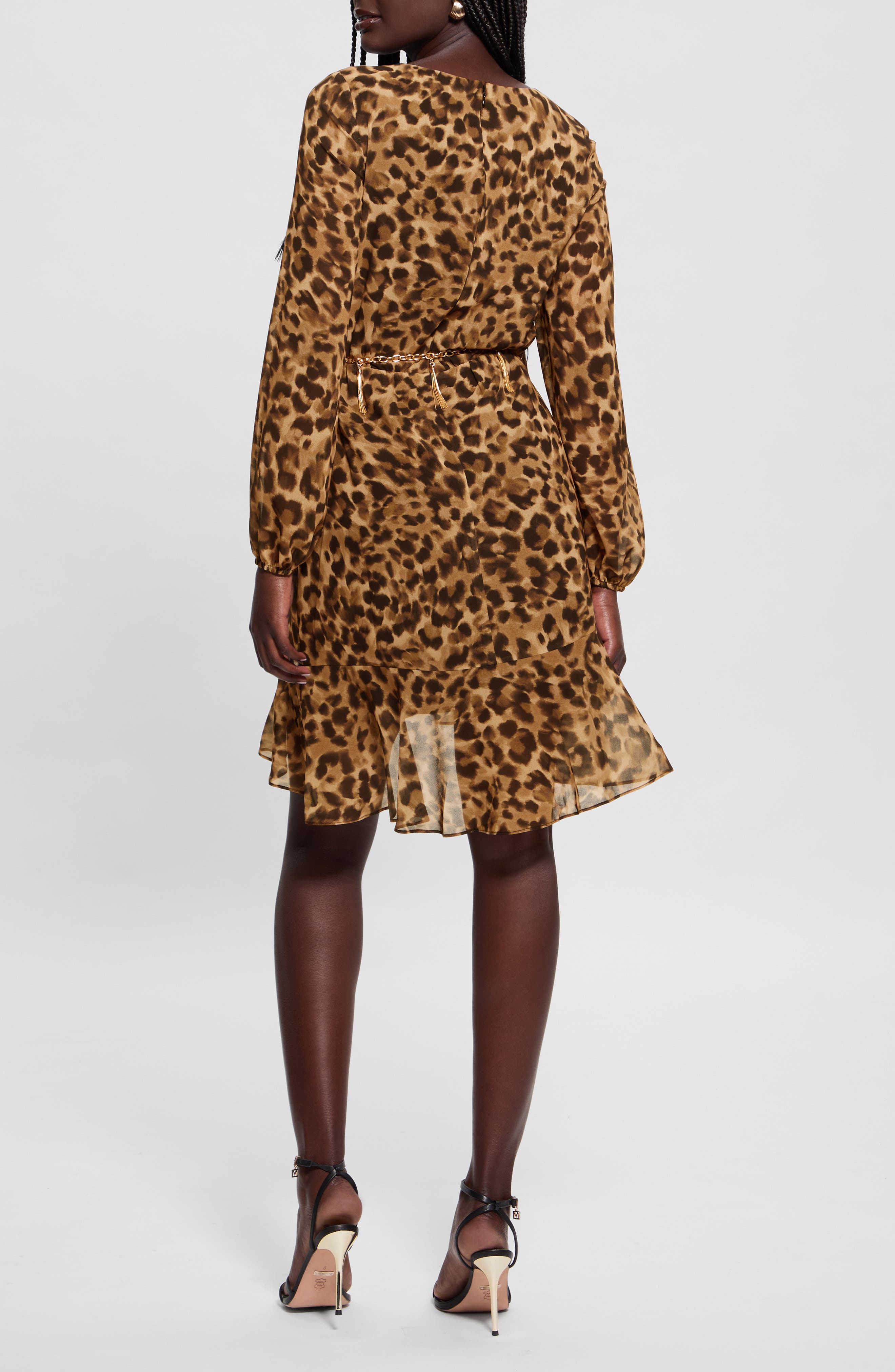 Kaleen Leopard Print Long Sleeve Minidress - image 2