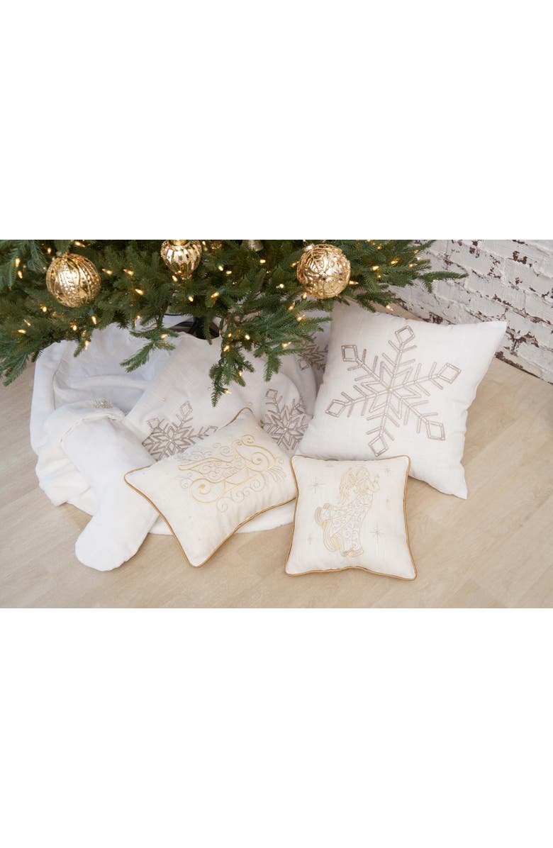 C&F Home Champagne Frosty Snowflake Embroidered Accent Throw Pillow 18" x 18", Alternate, color, Off-White