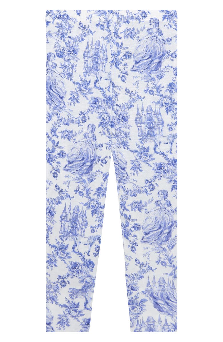 Posh Peanut Print Fitted Two-Piece Pajamas, Alternate, color, White/ Blue
