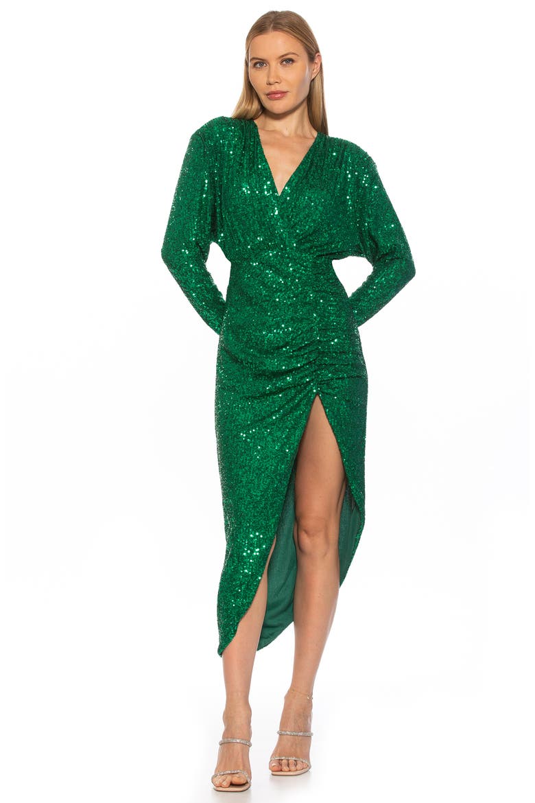 Silena Surplice Dolman Sleeve Dress, Alternate, color, EMERALD