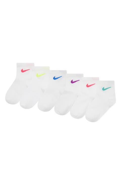 Kids' Metallic 6-Pack Swoosh Quarter Socks (Big Kid)