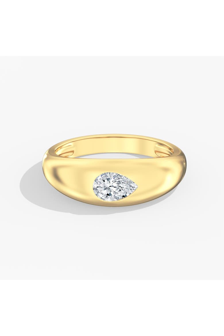 Pear Domed Lab Diamond Ring in 14K, Main, color, Yellow Gold