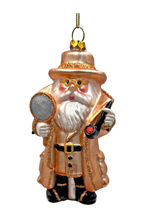 Santa Detective With Magnifying Glass Ornament