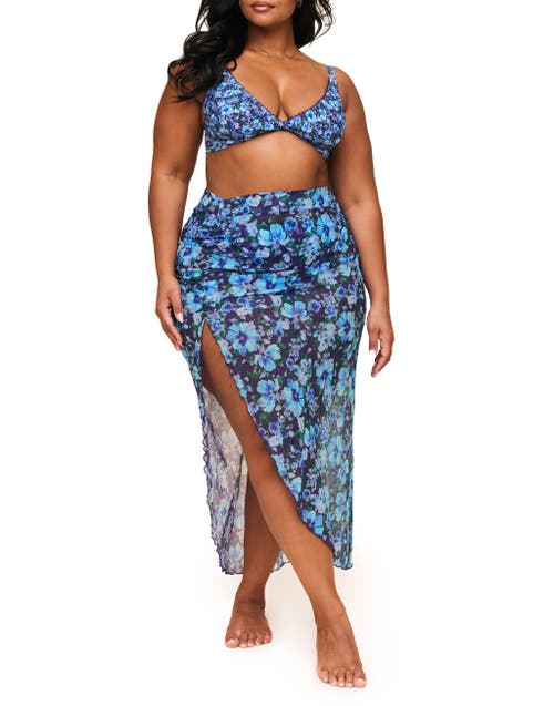 Shop Adore Me Nirina Swimwear Sarong Bottom In Floral Purple