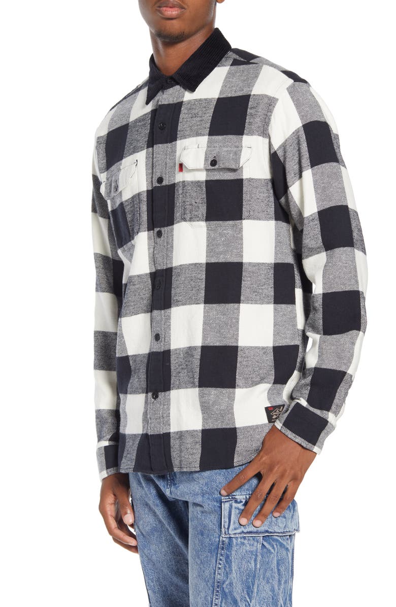 Levi's<sup>®</sup> x Justin Timberlake Regular Fit Button-Up Plaid Flannel Worker Shirt, Main, color, 