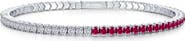 Lafonn Classic Lab-Grown Ruby & Simulated Diamond Tennis Bangle