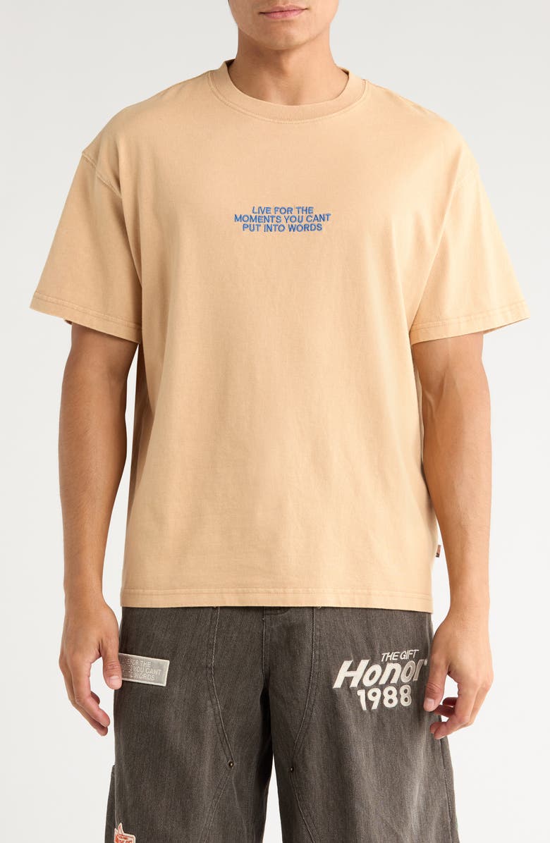 HONOR THE GIFT Live for The Moments Graphic T-Shirt, Main, color, Tan
