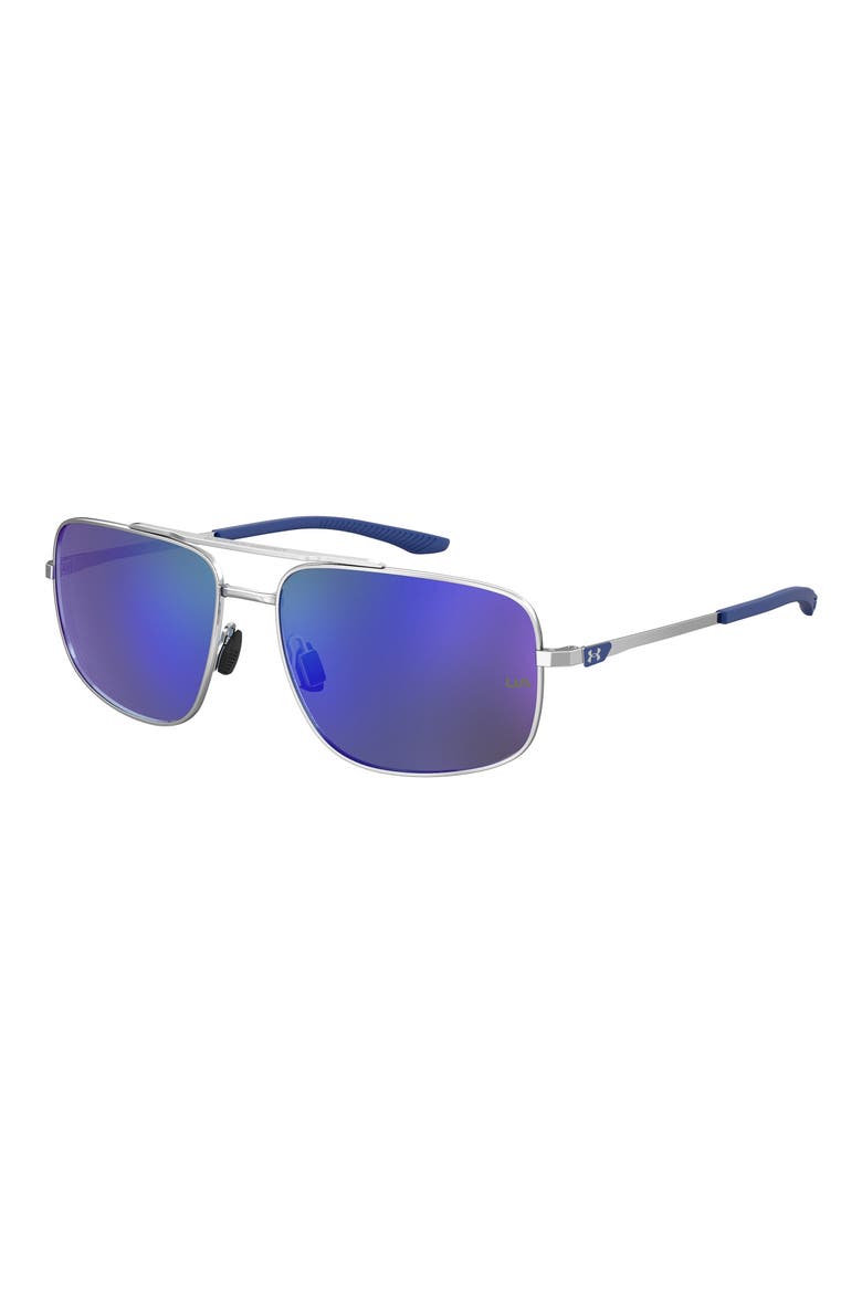 59mm Polarized Mirrored Aviator Sunglasses, Alternate, color, PALLADIUM