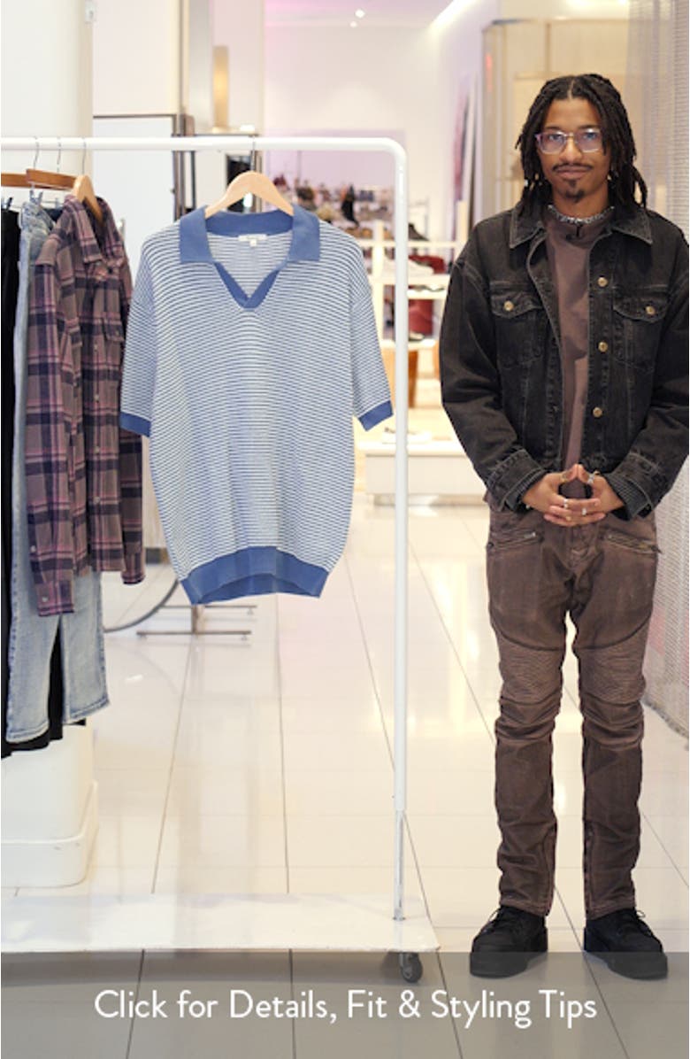 Textured Stitch Johnny Collar Sweater Polo, sales video thumbnail