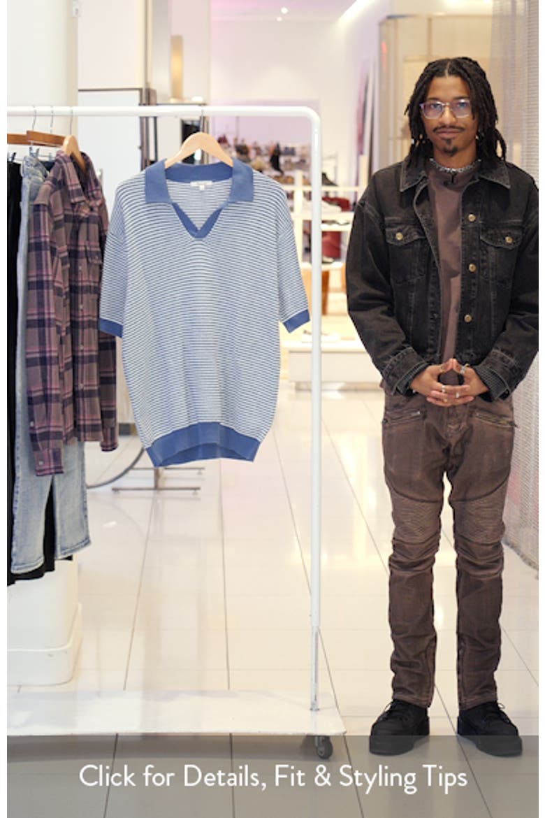 Textured Stitch Johnny Collar Sweater Polo video