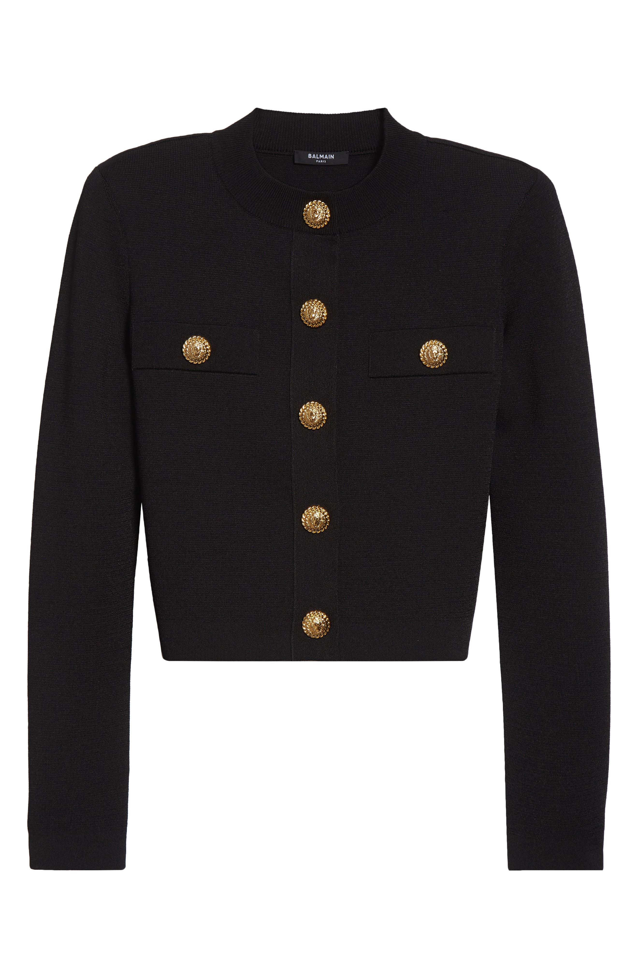 Balmain Button Detail Cardigan In Black