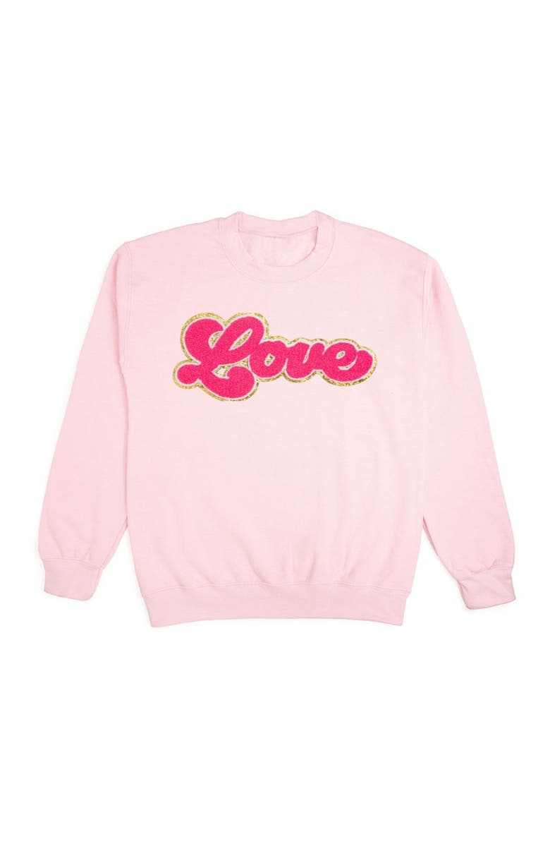 Sweet Wink Love Script Patch Valentine's Day Adult Sweatshirt, Main, color, 