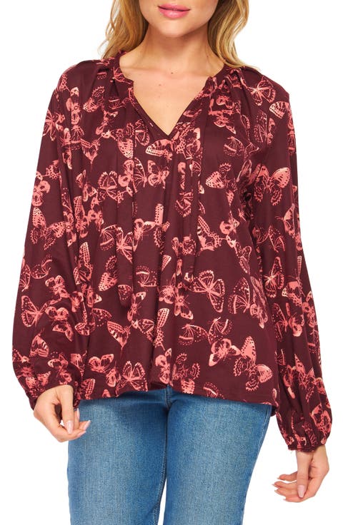 Poet Tie Front Long Sleeve Top