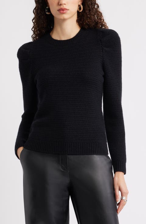 Wool & Cashmere Puff Sleeve Sweater