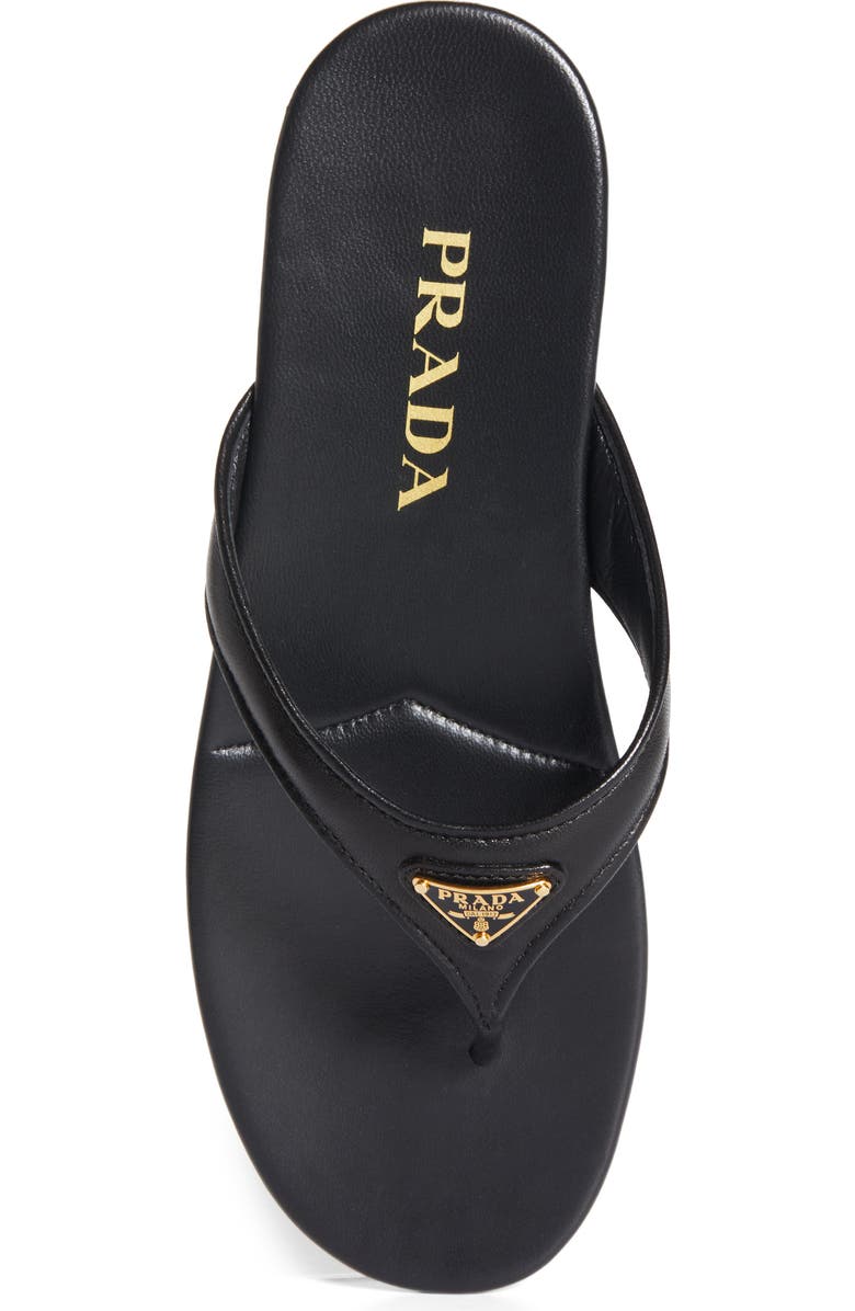 Prada Logo Flip Flop, Alternate, color, Black