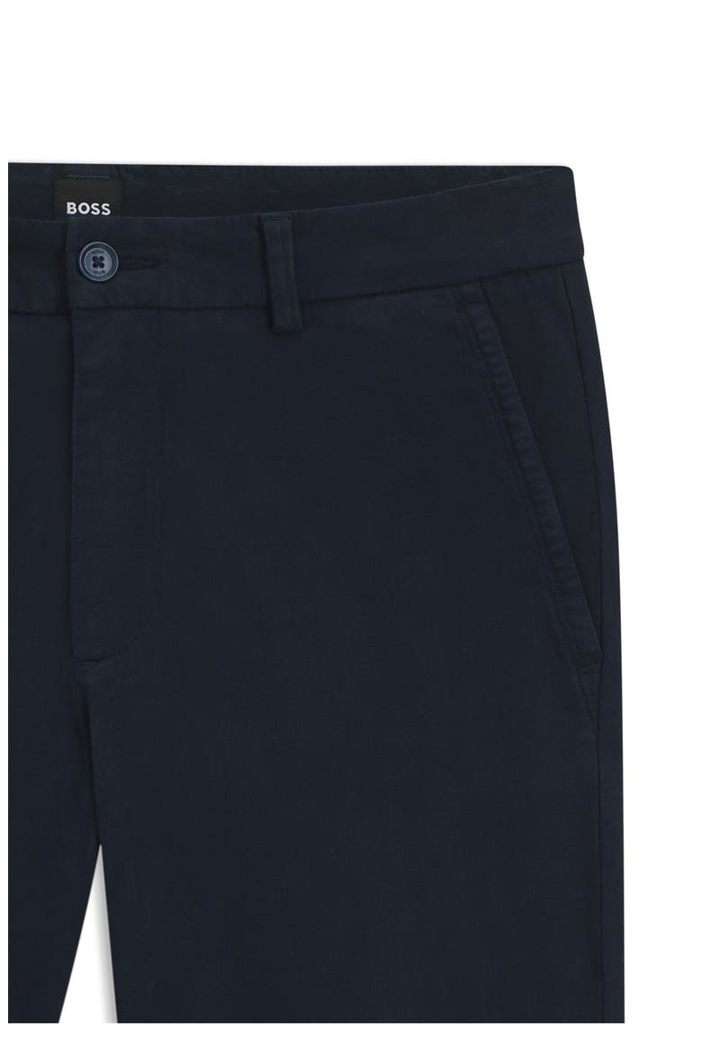 Kaiton Slim Fit Flat Front Stretch Cotton Chinos, Alternate, color, DARK BLUE