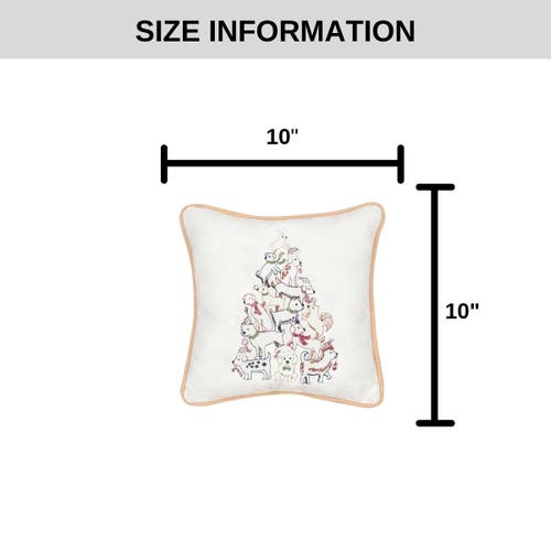 C & F Home C&f Home Puppy Dog Christmas Tree Small/petite Accent Pillow, 10" X 10" In Multi