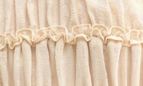 Lush Halter Neck Ruffle Tiered Minidress In Natural
