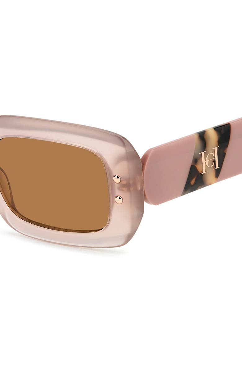 Carolina Herrera 50mm Rectangular Sunglasses, Alternate, color, Peach Havana