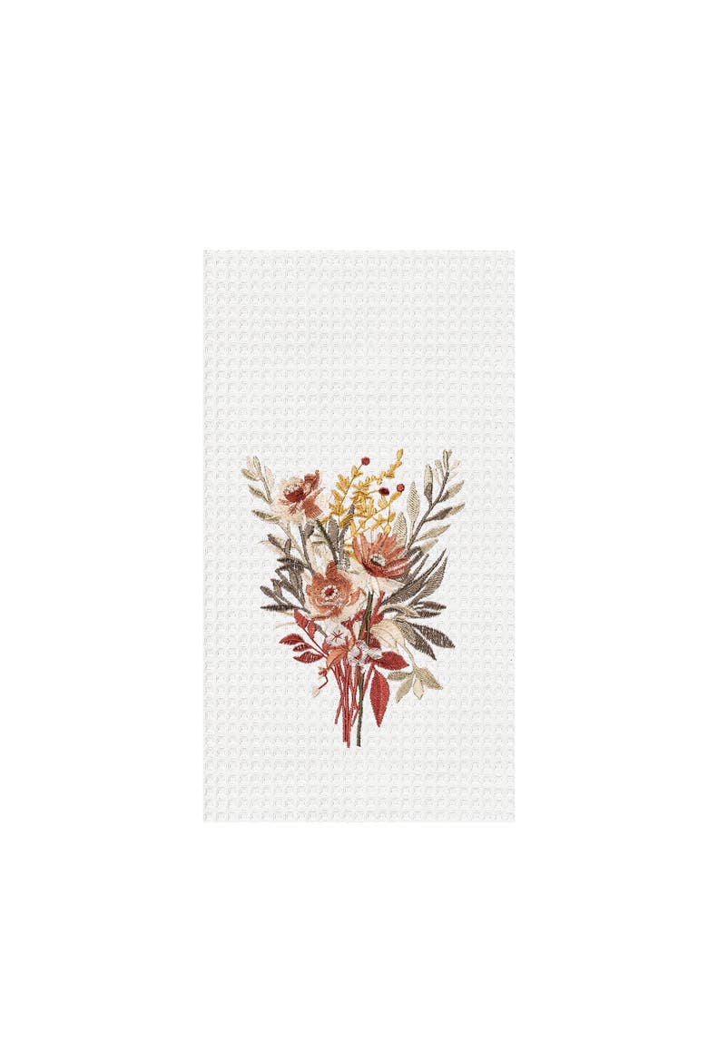 Fall Floral Flowers Ranunculus Cute Dishtowel Home Kitchen Drying Dish Towel All Seasons Fall Autumn Harvest Decor Decoration, Main, color, White