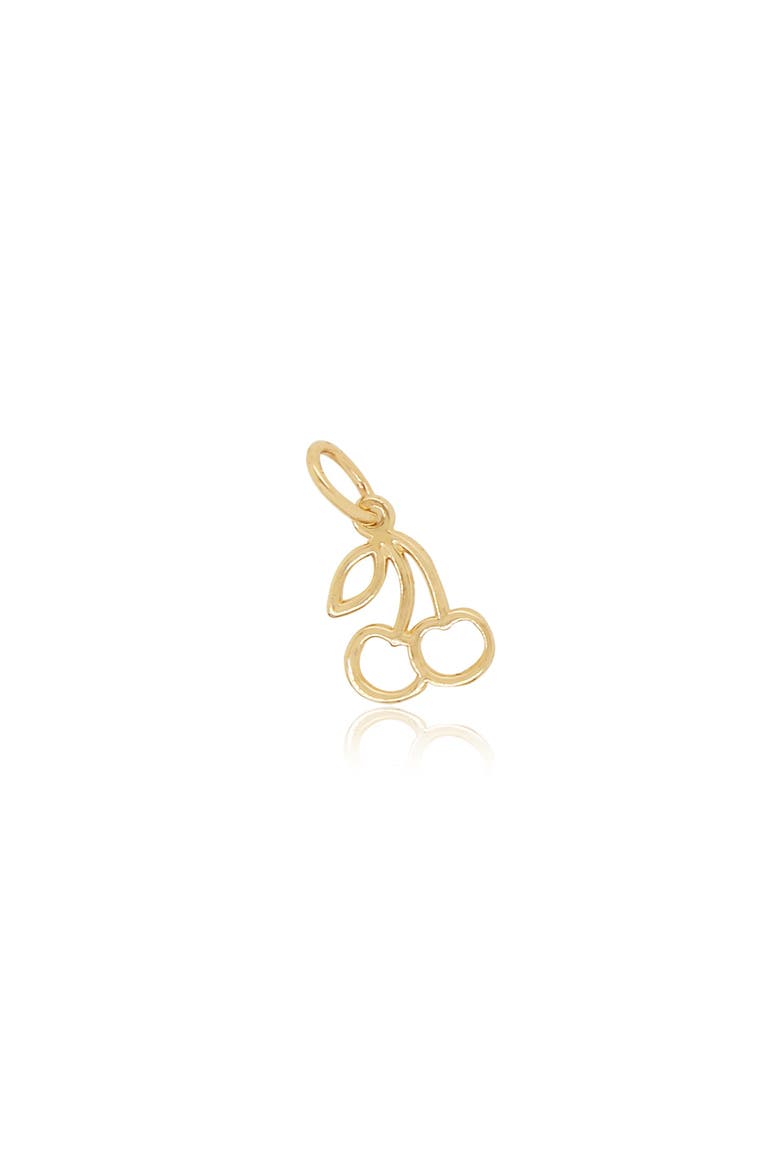 Mini Gold Cherry Charm, Main, color, Yellow Gold