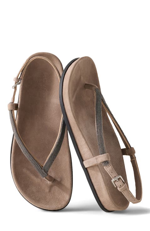 Beaded Strap Thong Sandals