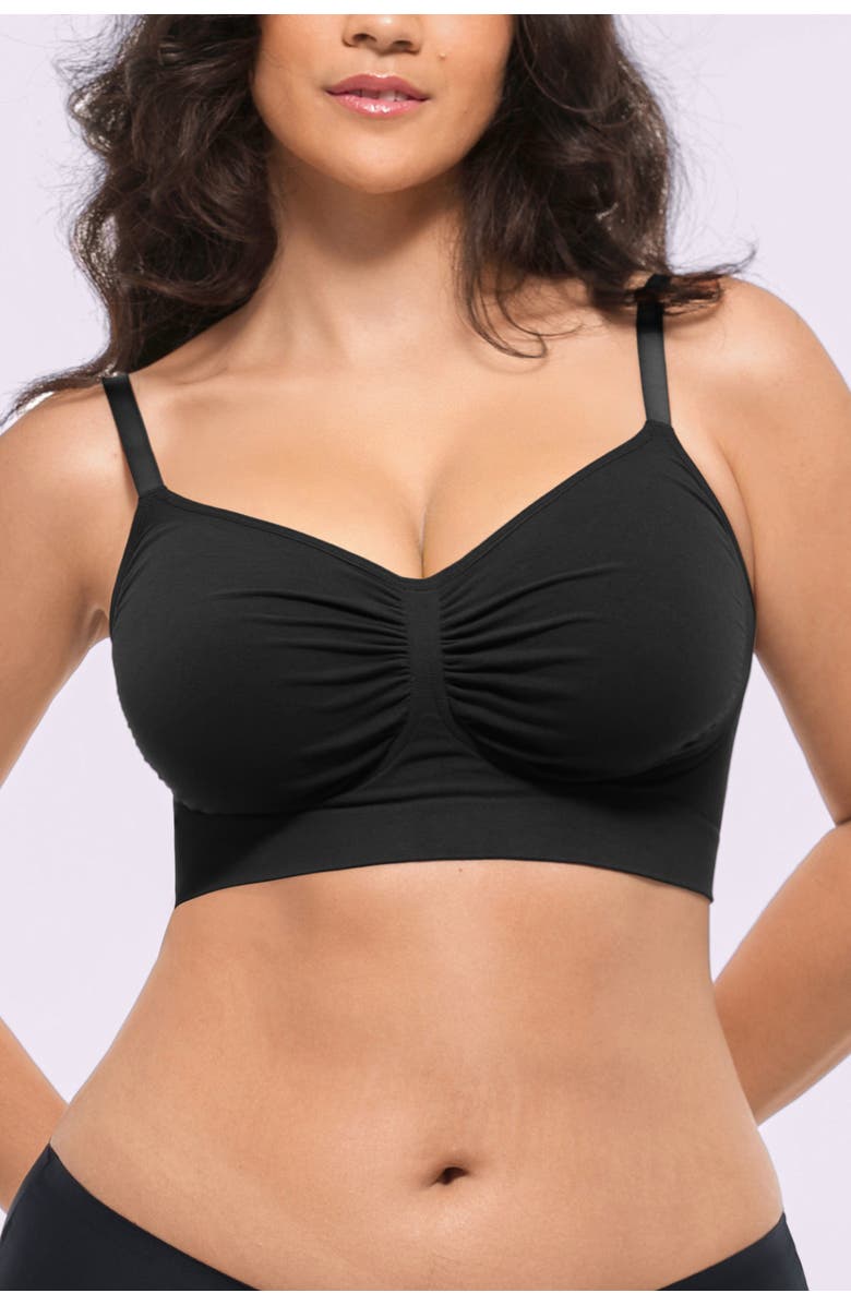 Shapellx Skin Flow Smooth Unlined Wireless Bra, Main, color, Classic Black