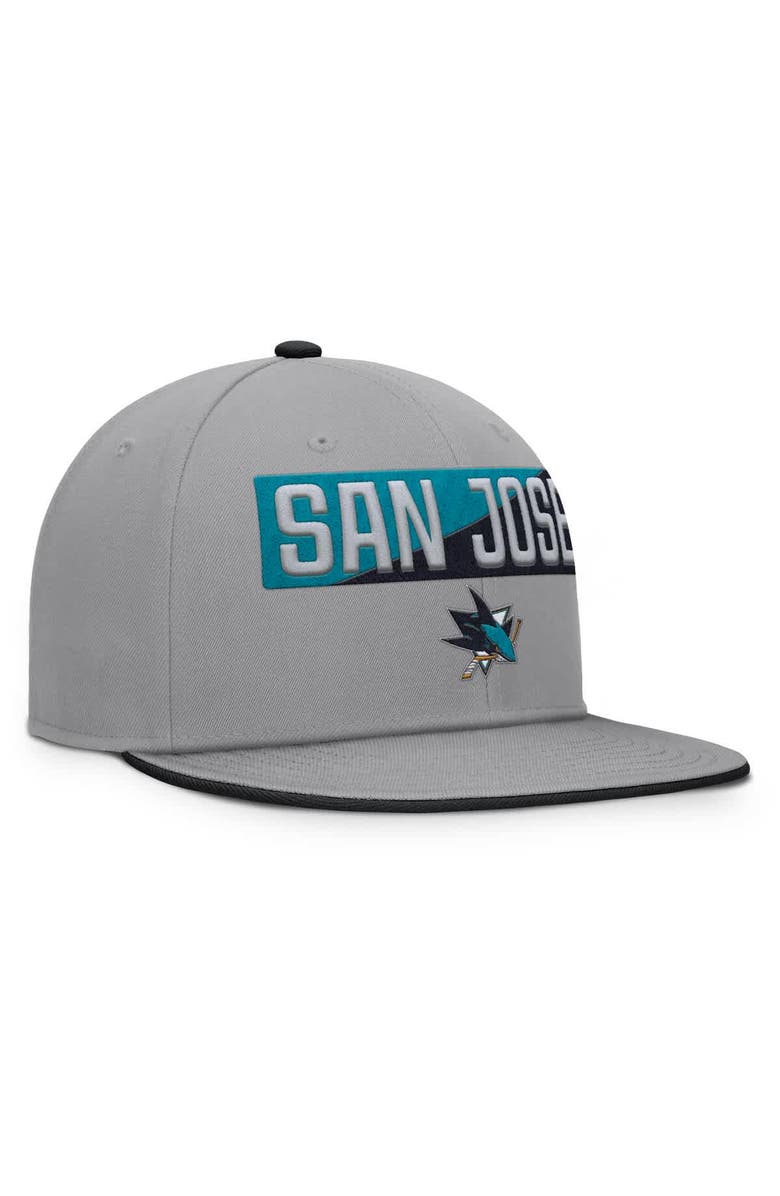 FANATICS Men's Fanatics Gray San Jose Sharks Fundamentals Duo Split Logo Snapback Hat, Alternate, color, Gray