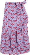 vineyard vines Floral Ruffle Detail High-Low Cotton Skirt