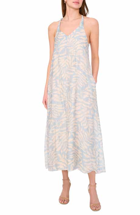 Halogen® Botanical Print Sleeveless Midi Dress