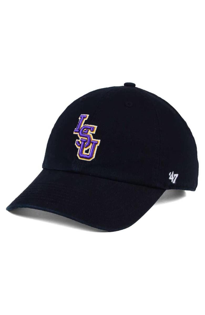 '47 Men's '47 Black LSU Tigers Clean Up Adjustable Hat, Main, color, Black