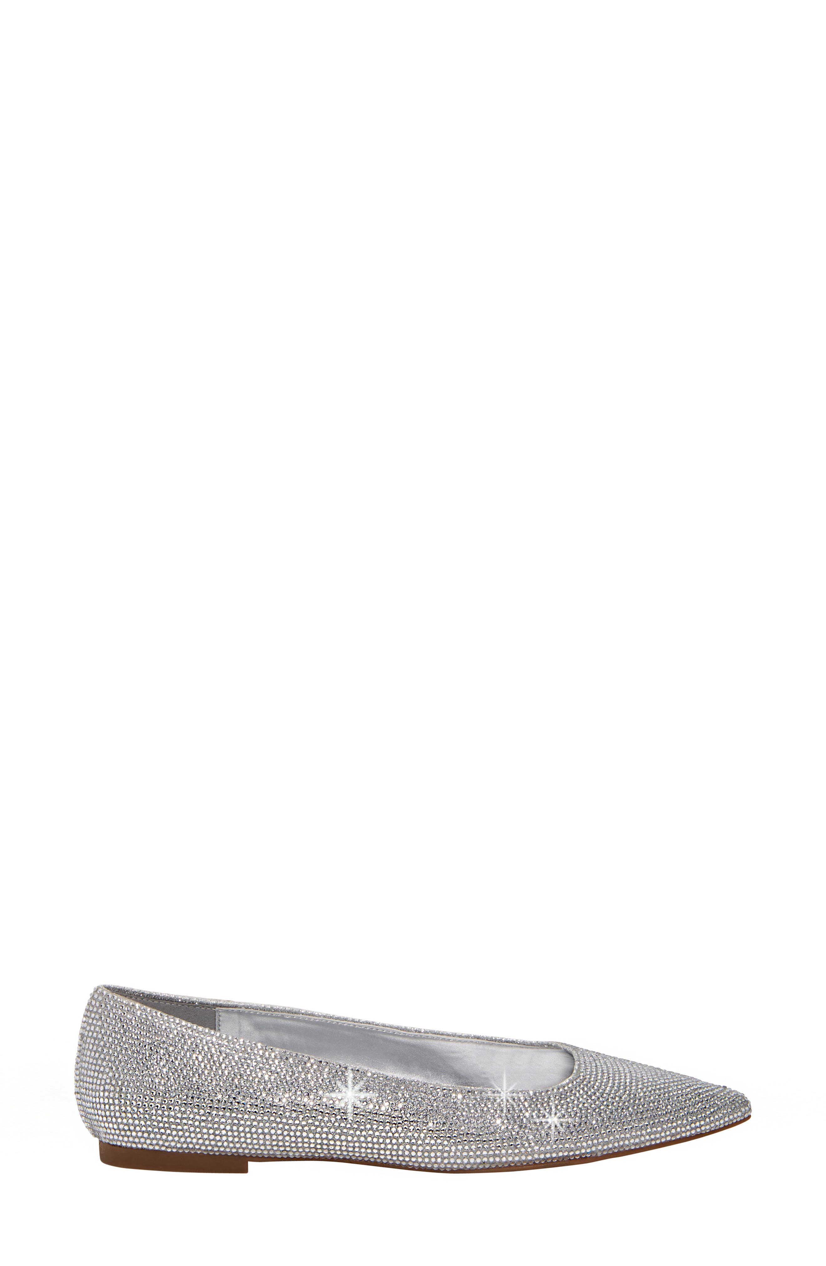 Katy Perry The Hollie Crystal Pointed Toe Ballet Flat, Alternate, color, Silver Multi