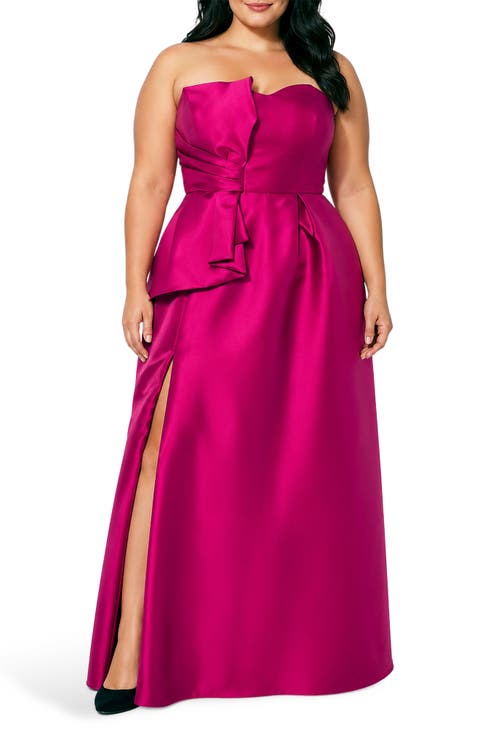 Bow Strapless Mikado Gown