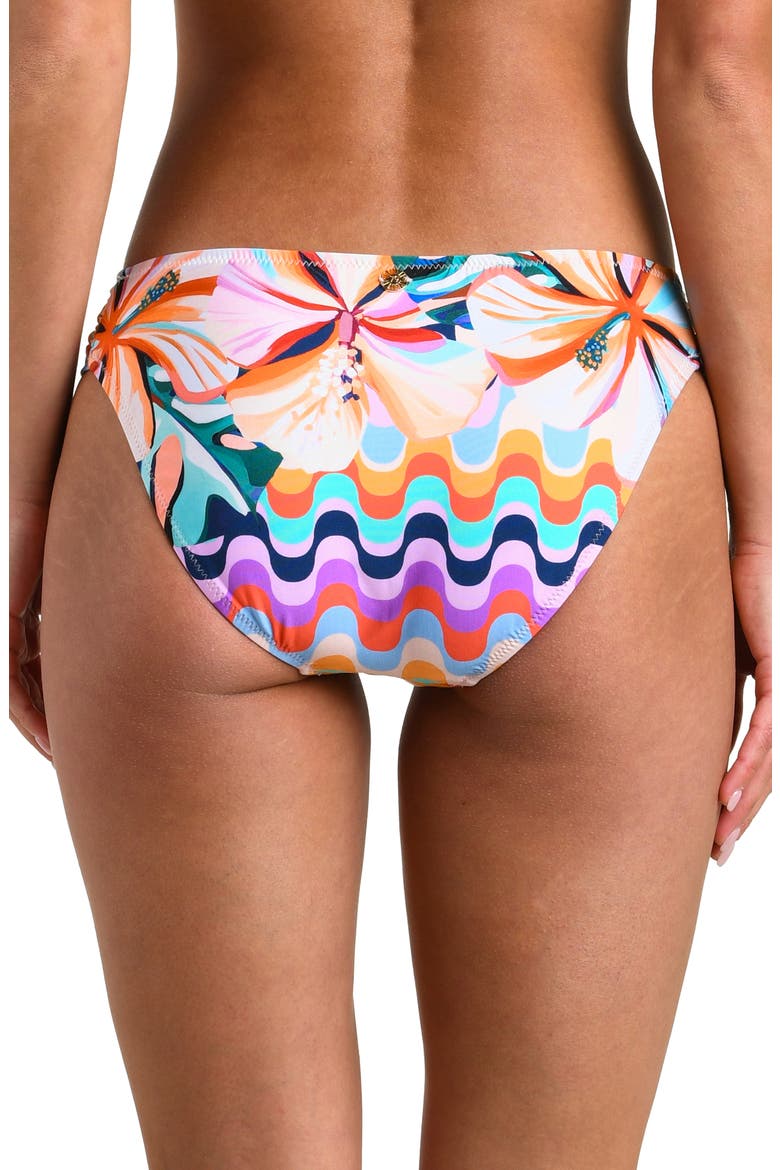 Untamed Tropics Shirred Side Bikini Bottoms, Alternate, color, PURPLE MULTI
