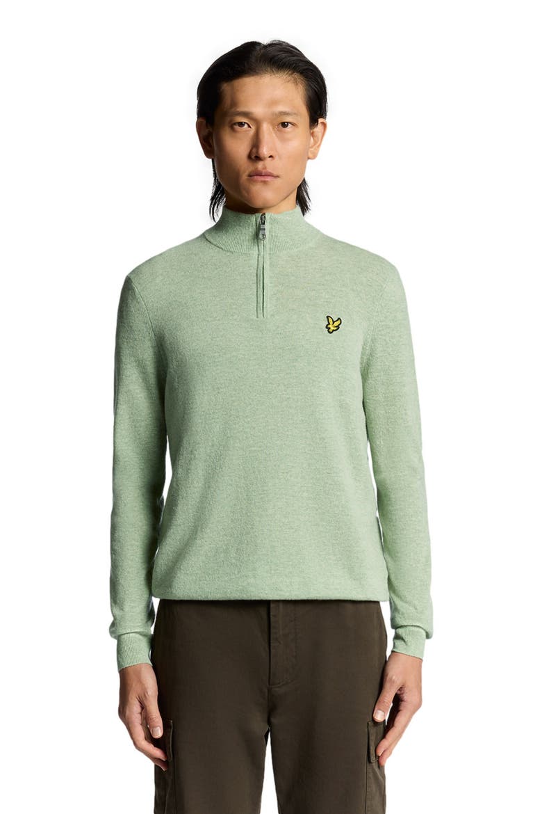 Lambswool Blend Quarter Zip Sweater, Alternate, color, Cold Mint Marl