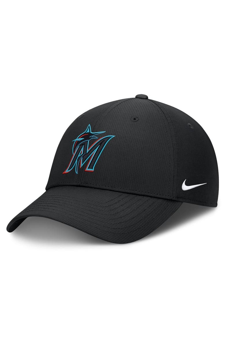 Men's Nike  Black Miami Marlins Dri-FIT Club Adjustable Hat, Main, color, Black