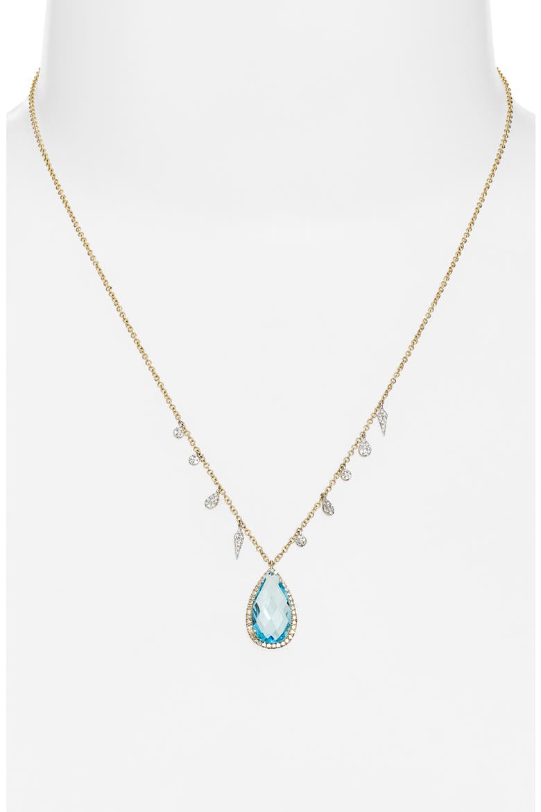 Blue Topaz Pendant Necklace, Alternate, color, BLUE/ YELLOW GOLD