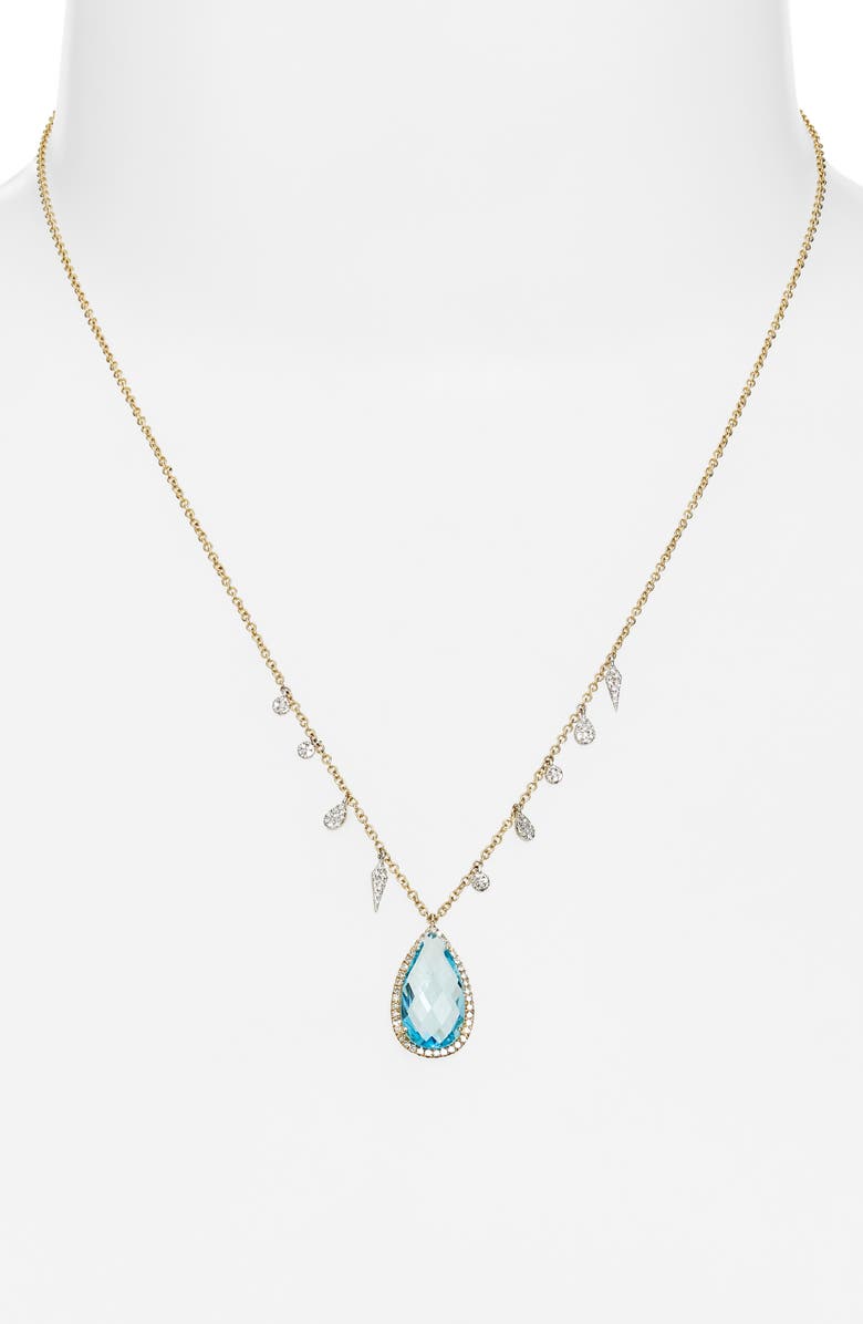 Meira T Blue Topaz Pendant Necklace, Alternate, color, Blue/ Yellow Gold