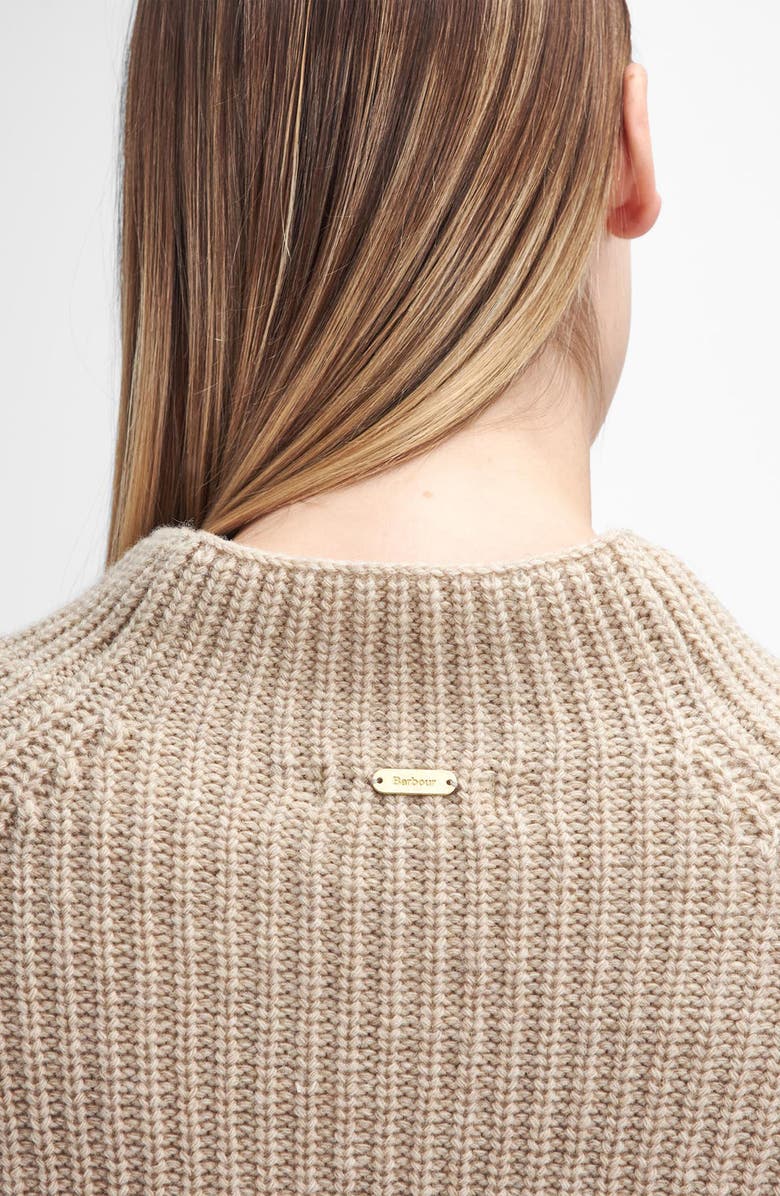 Barbour Rhonda Funnel Neck Wool Blend Sweater, Alternate, color, Honey Yellow