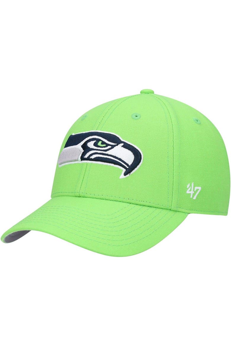 Men's '47 Neon Green Seattle Seahawks MVP Adjustable Hat, Main, color, Neon Green