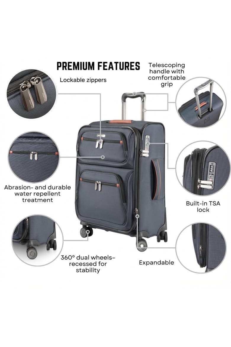 Montecito 3.0 Softside Expandable Luggage, 21" Carry-on, Alternate, color, Graphite