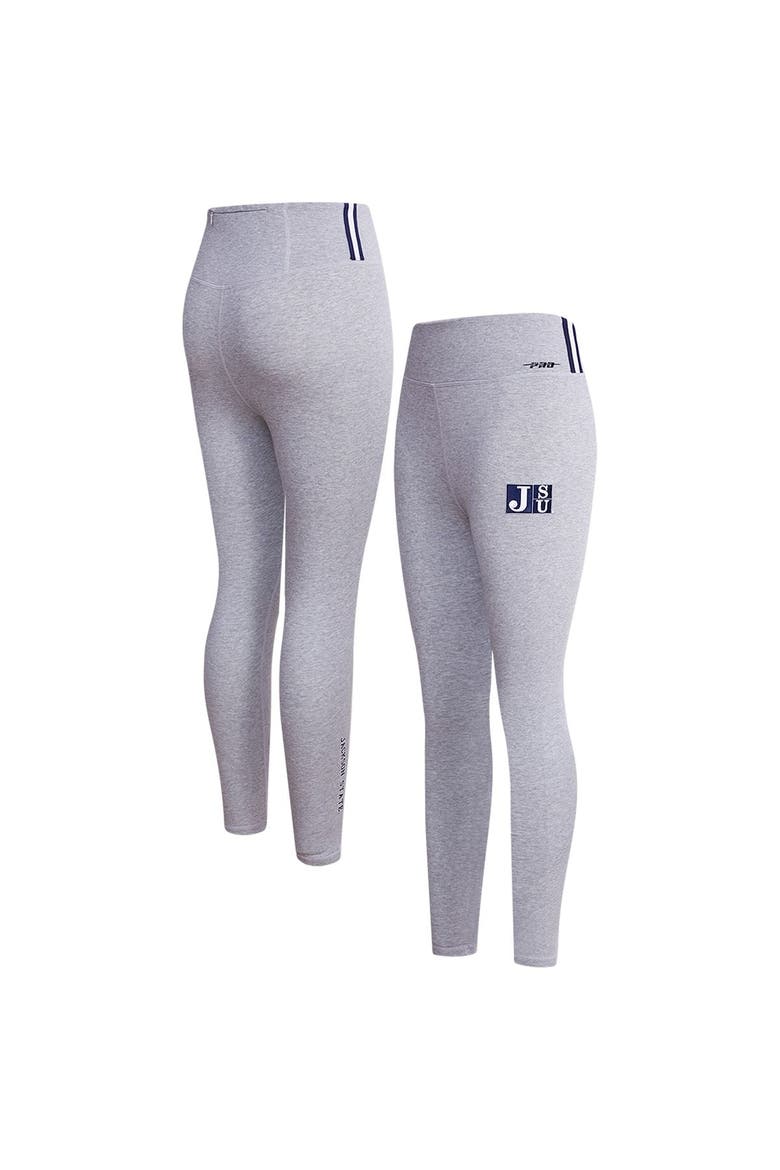 Women's Pro Standard Heather Gray Jackson State Tigers Classic 3-Hit Jersey Leggings, Main, color, Heather Gray