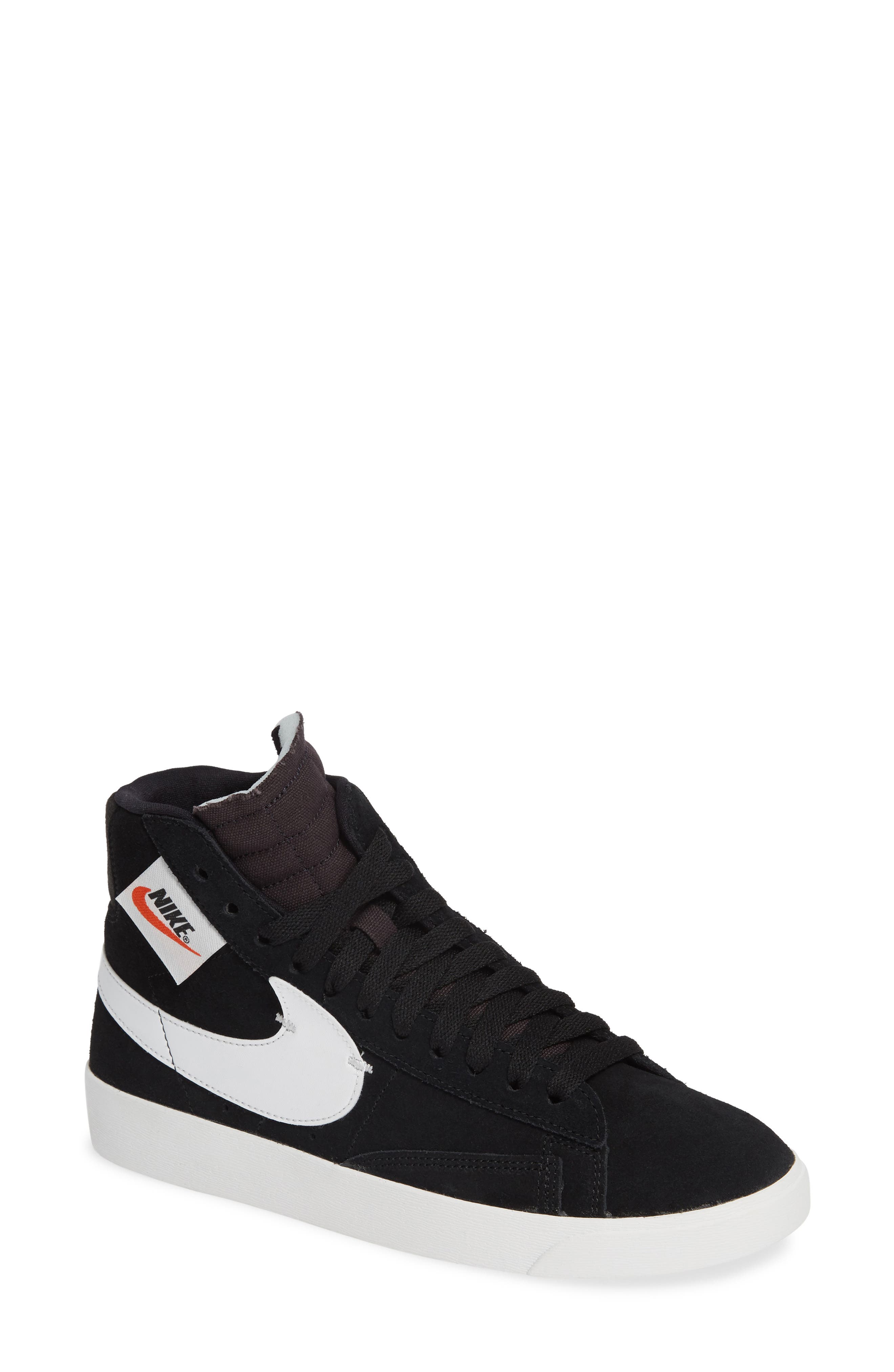 Blazer Mid Rebel Sneaker, Main, color, BLACK/ WHITE/ GREY