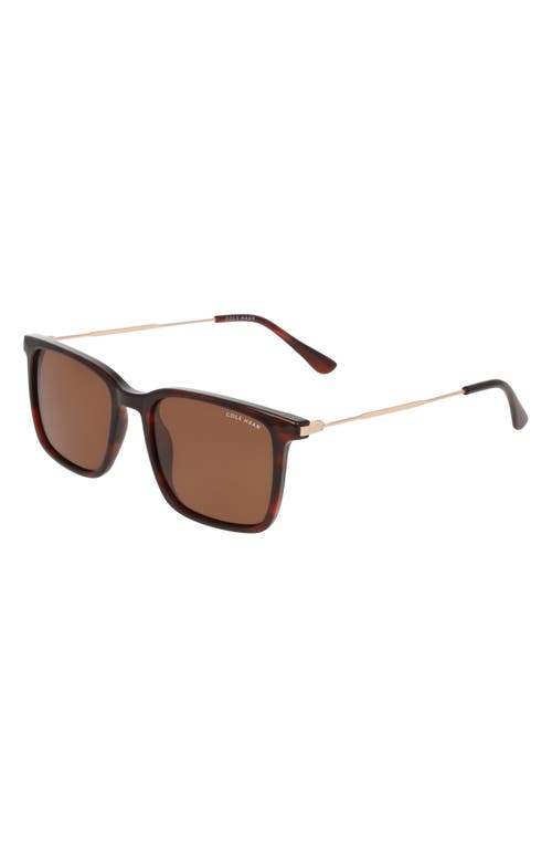 Cole Haan 55mm Rectangular Sunglasses In Brown