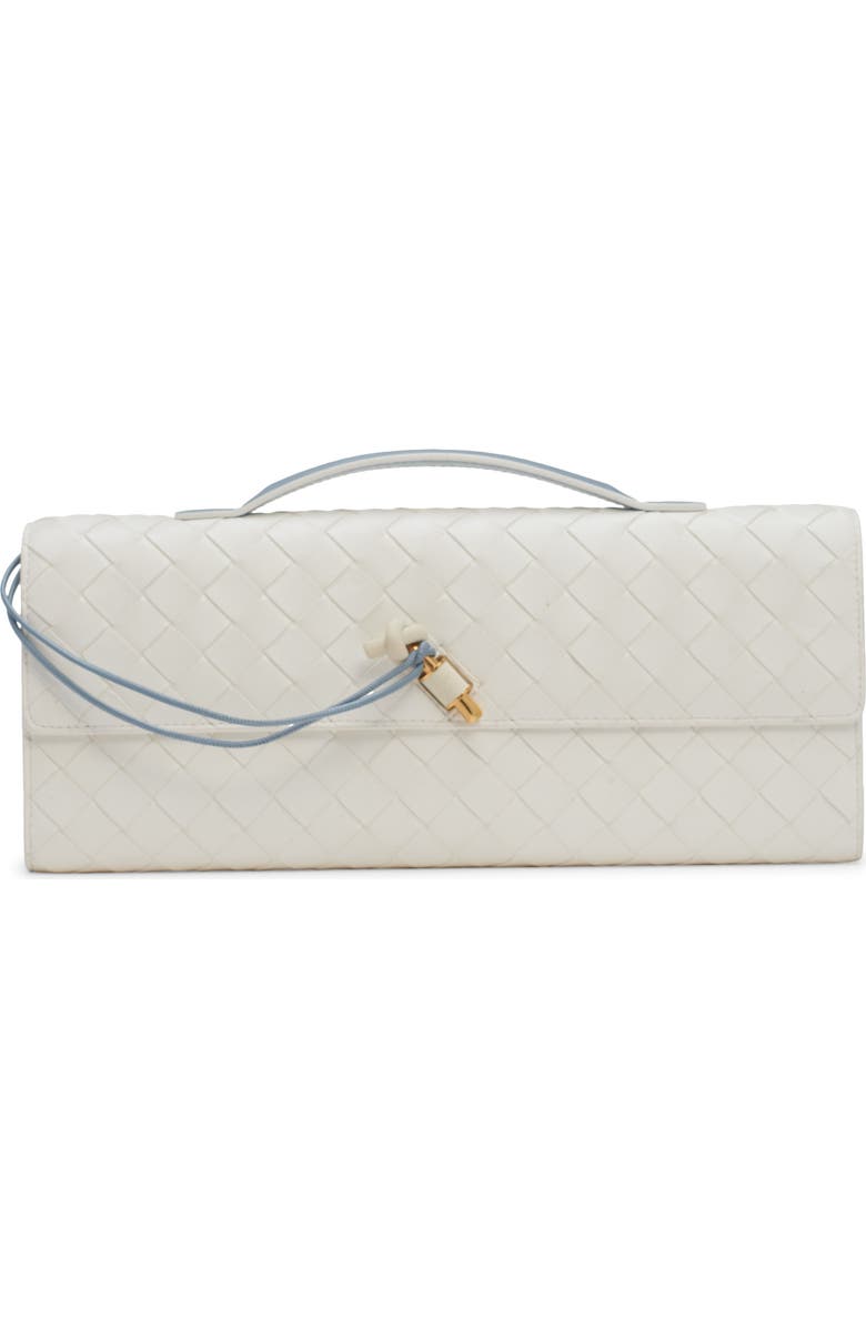 Bottega Veneta Andiamo Intrecciato Leather Clutch, Main, color, 9555 Alabaster-Mine-Mb-Al