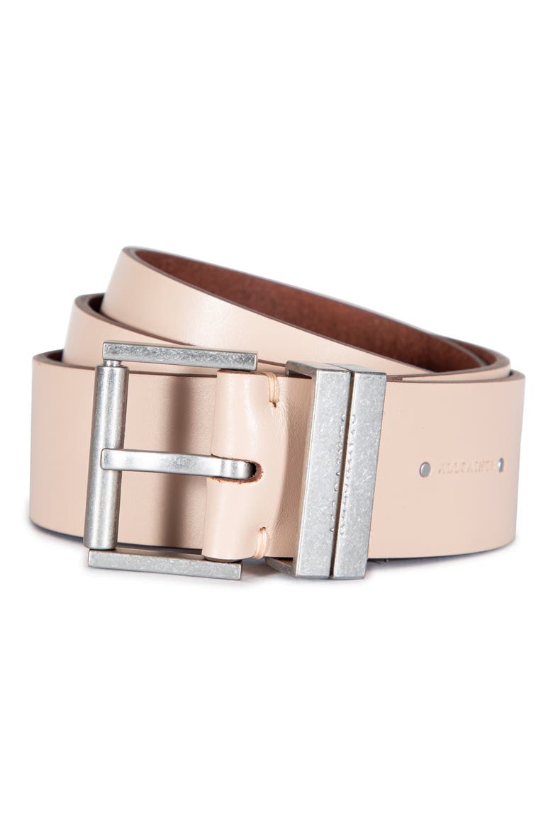 Leather Belt, Main, color, MOONLIGHT PINK /  NICKEL