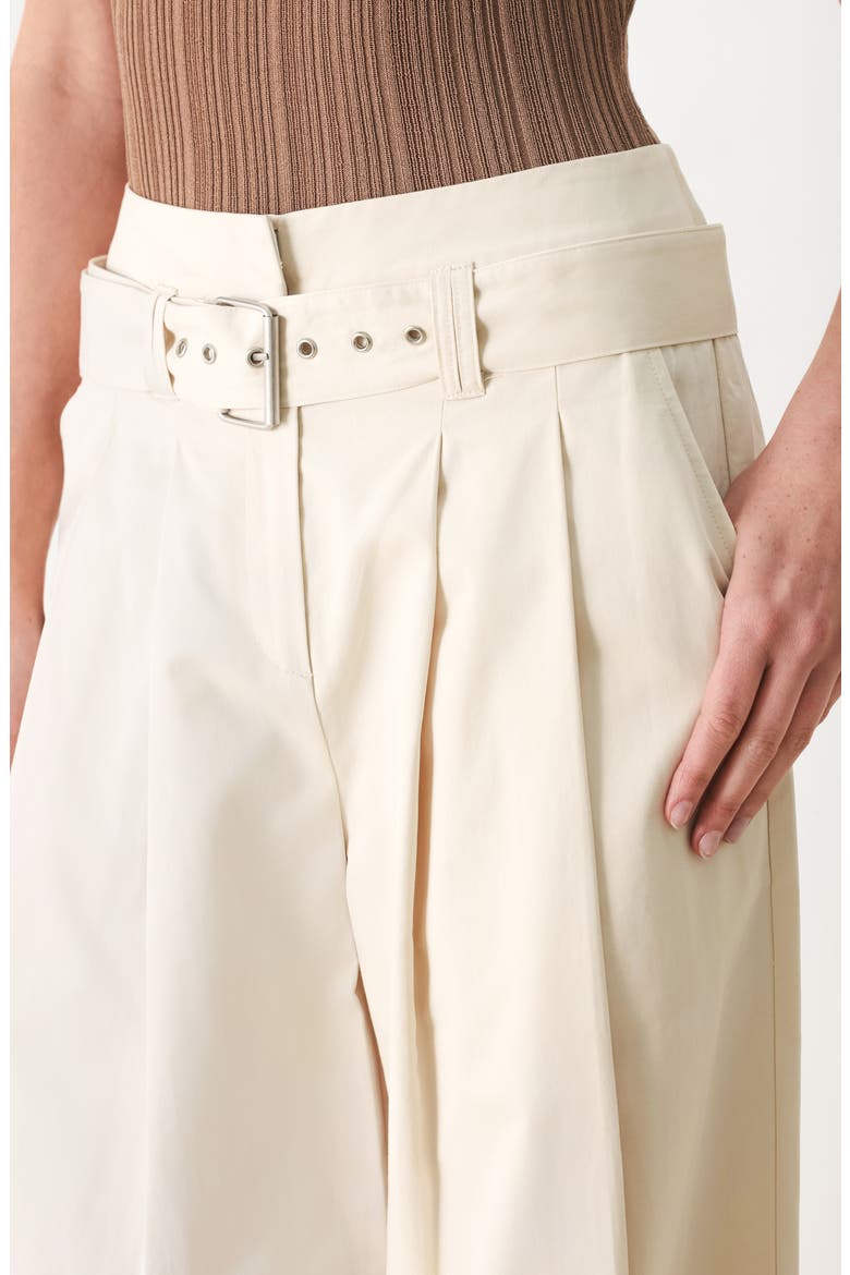 Belted Wide Leg Cotton Pants, Alternate, color, ECRU