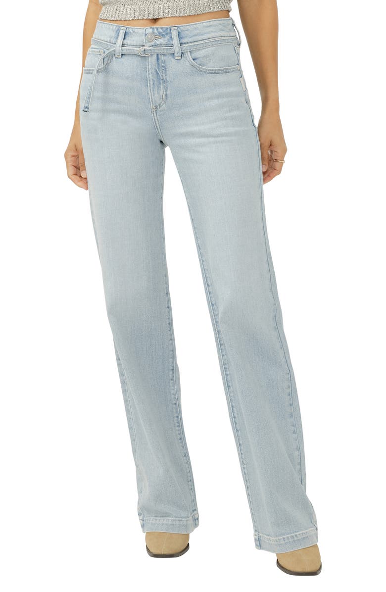 Silver Jeans Co. Avery Curvy Fit Belted Trouser Jeans, Main, color,