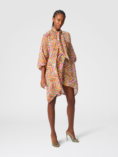 Missoni Asymmetrical Blouse In Printed Cotton And Silk Blend In Multicoloured
